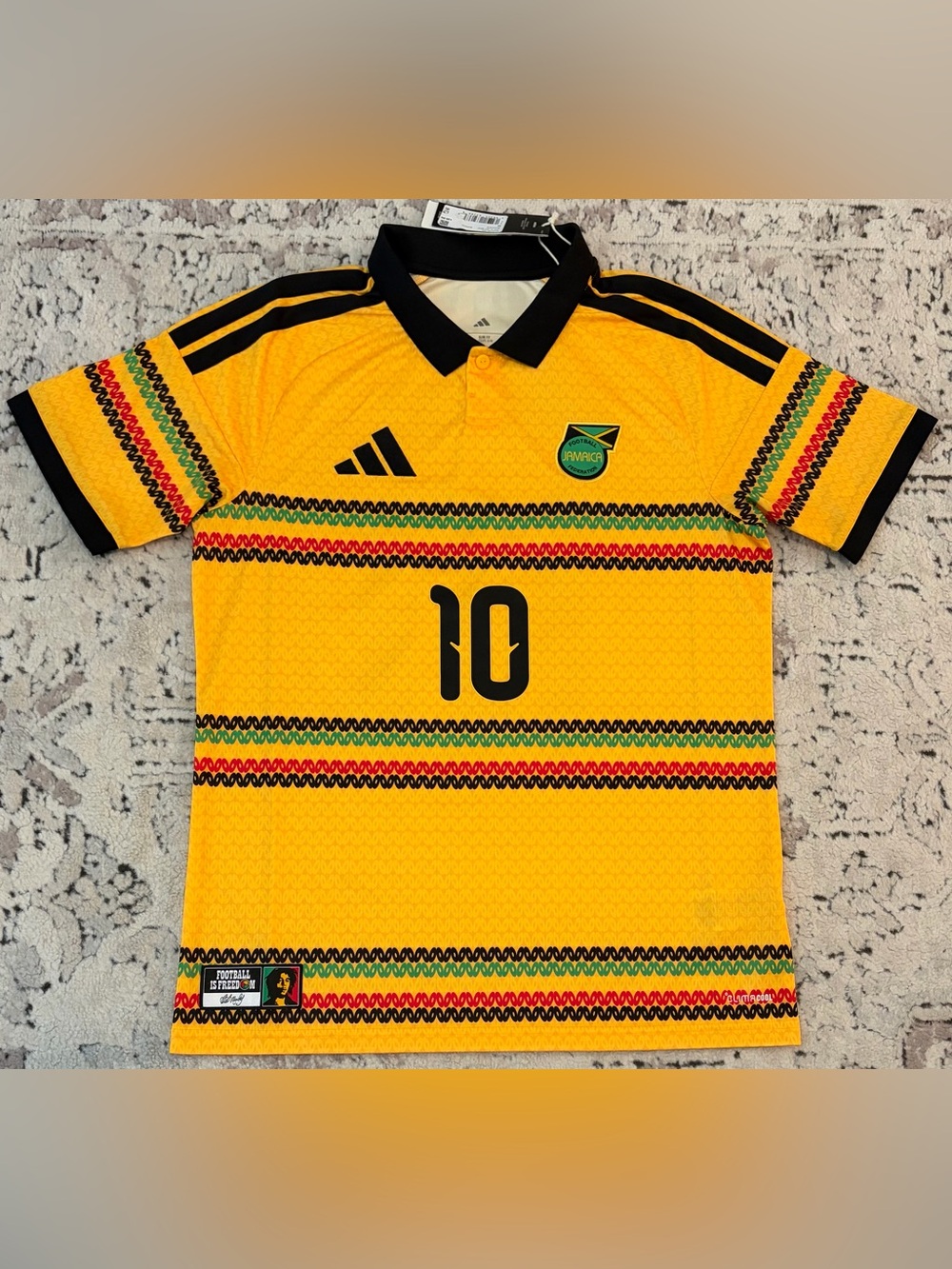 Adidas Authentic Jamaica National Team Bob Marley #10 KC8785 Jersey Men’s Sz: M